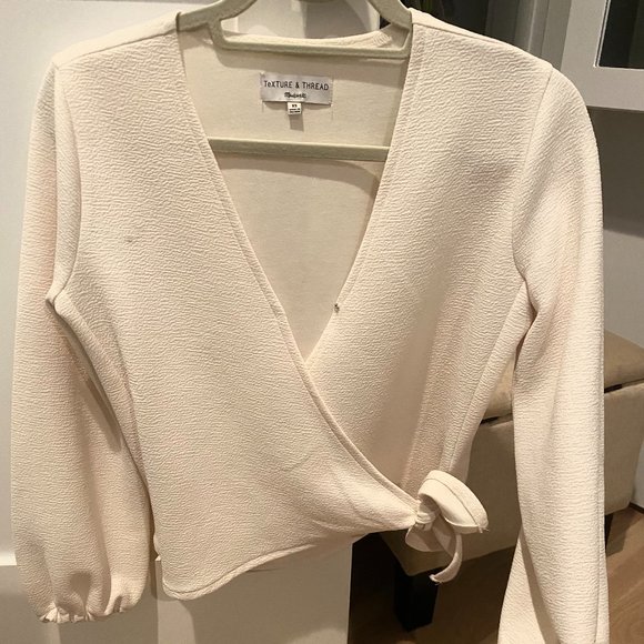 Madewell Texture & Thread Wrap Top Long Sleeve - Picture 2 of 8